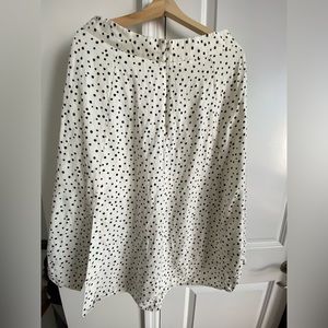 LOFT white dot skirt